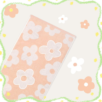 Floral Hand Towels for Bathroom - 2 Pack Cotton Face Towels , Pale Peach