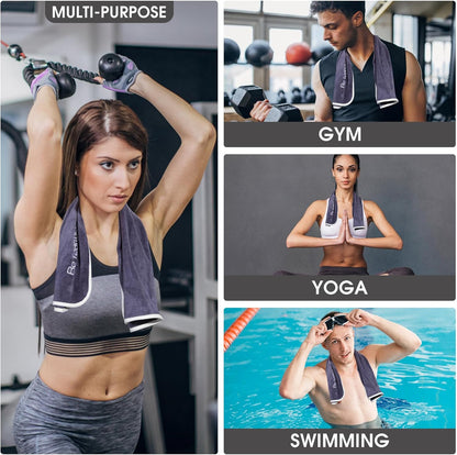 Microfiber Gym Towels for Men Women Workout - 14"x29" - Set of 3