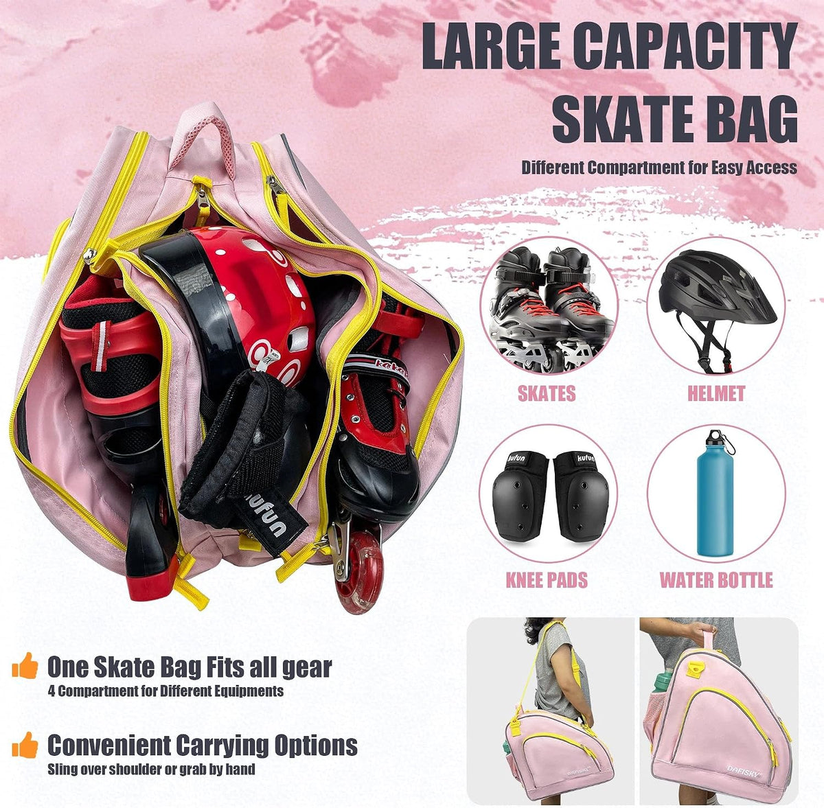 DAFISKY Roller Skate Bag Ice Skating Bag