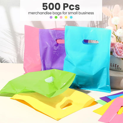 Harloon 500 Pcs Shopping Bags Bulk for Small Business, Pastel