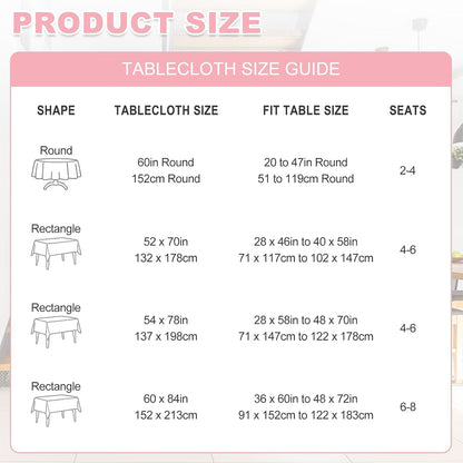 Gingham Vinyl Tablecloth with Flannel Backing,Waterproof Rectangle Table Cloth,Wipeable Plastic Buffalo Plaid Table Cover for Kitchen Dining,Camping,Indoor&Outdoor(52"x70", Pink and White)