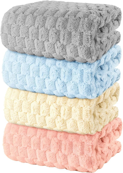 4 Pack Microfiber Bath Towels Large, Super Absorbent, Quick Dry, Plush and Fluffy, 27.5″ x 55″, Luxury Towel Set for Bathroom, Spa, Gym, Travel - Mixed Colors