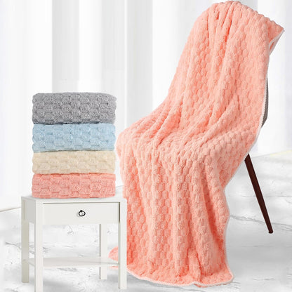 4 Pack Microfiber Bath Towels Large, Super Absorbent, Quick Dry, Plush and Fluffy, 27.5″ x 55″, Luxury Towel Set for Bathroom, Spa, Gym, Travel - Mixed Colors