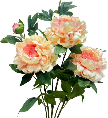 Peonies Artificial Flowers,Silk Flowers with Stems,Winter Flowers Artificial for Decoration,Long Stem Artificial Flowers for Tall Vase,Wedding Table Centerpiece Party Decor (3, Pink)