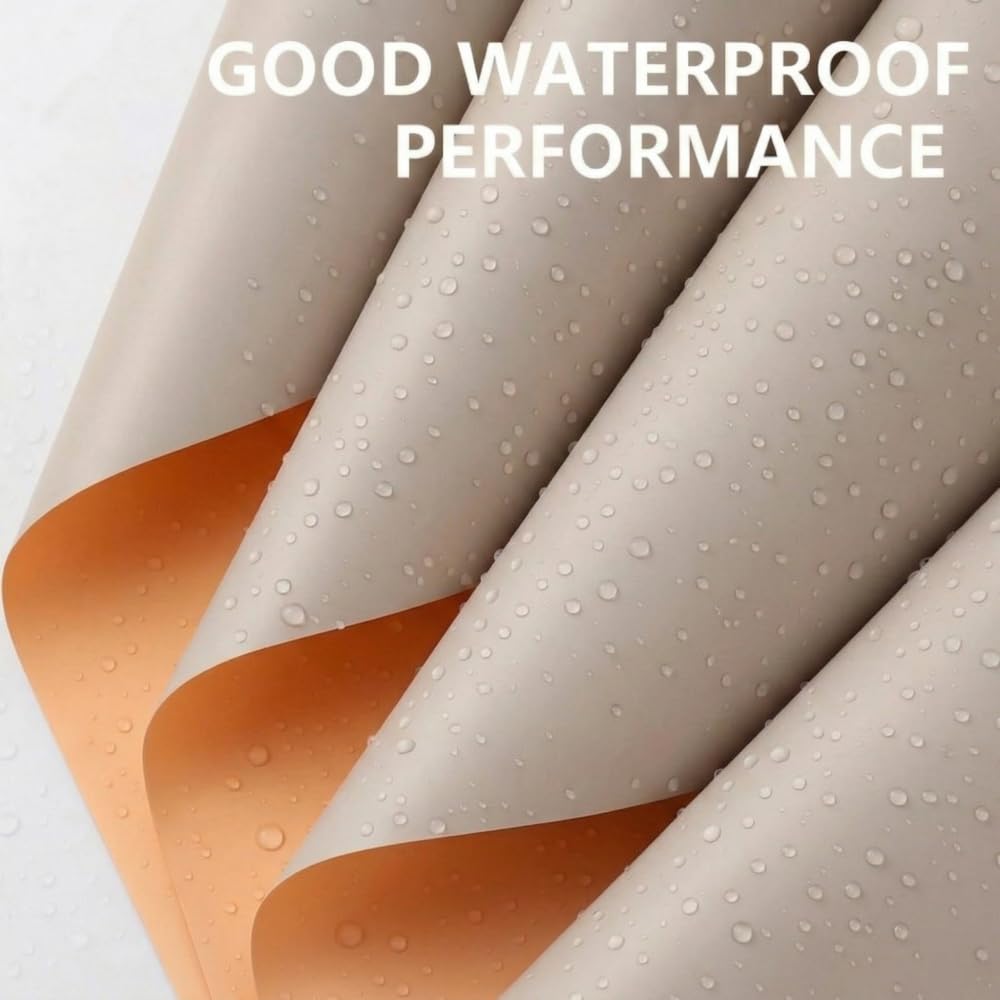 BBJ WRAPS Double Color Flower Wrapping Paper Waterproof Florist Bouquet Packaging Wraps 20 Sheets 23.6x23.6 Inch (Peach)