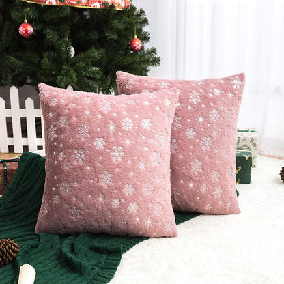 Soft Faux Fur Fuzzy Cute Throw Pillows Covers 18x18 Inch Pack of 2