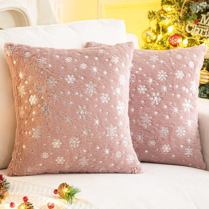 Soft Faux Fur Fuzzy Cute Throw Pillows Covers 18x18 Inch Pack of 2
