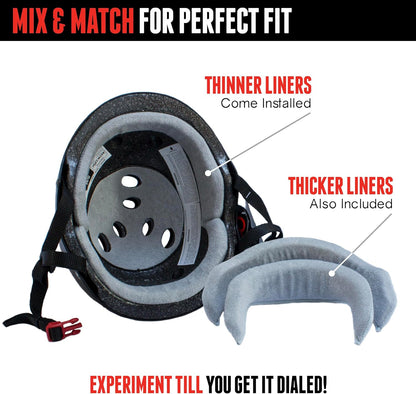 Triple Eight Certified Sweatsaver Helmet for Skateboarding, BMX, Roller Derby, Roller Skating, Inline Skating, Scooter and Bike