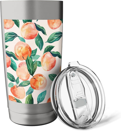 Vintage Pattern Art Peach Fruit Stainless Steel Insulated Tumbler
