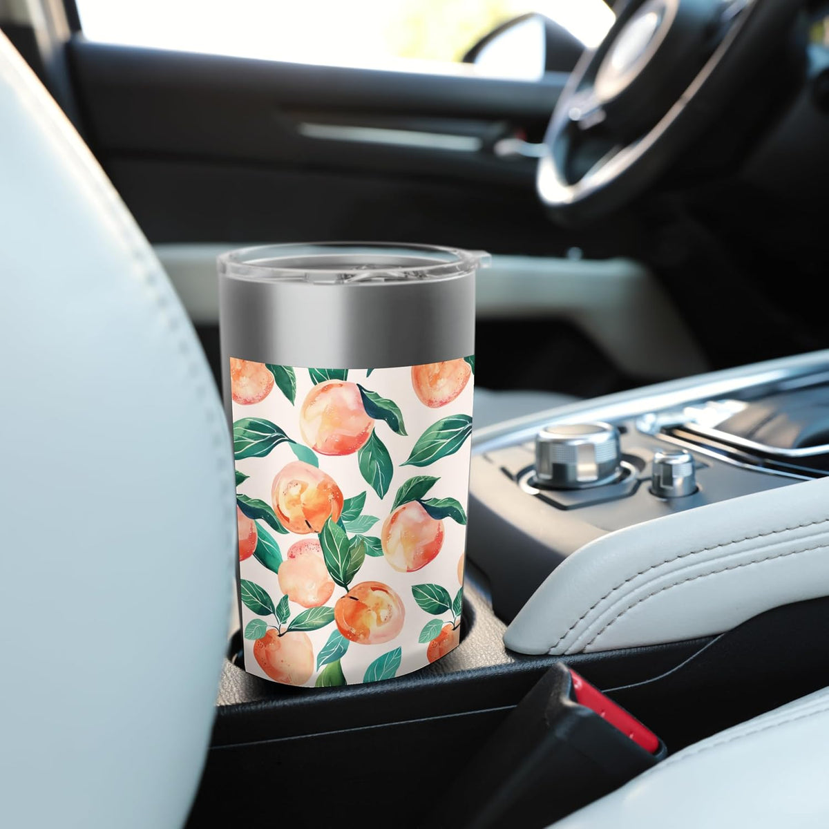 Vintage Pattern Art Peach Fruit Stainless Steel Insulated Tumbler