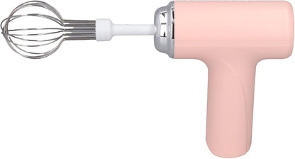 Electric Hand Whisk, 3 Speed Settings, 2 Interchangeable Whisks, Cordless Rechargeable, Pink