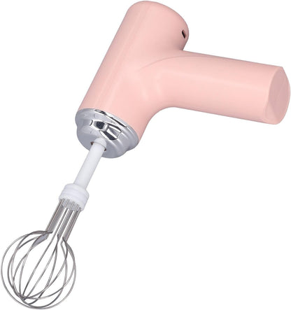 Electric Hand Whisk, 3 Speed Settings, 2 Interchangeable Whisks, Cordless Rechargeable, Pink
