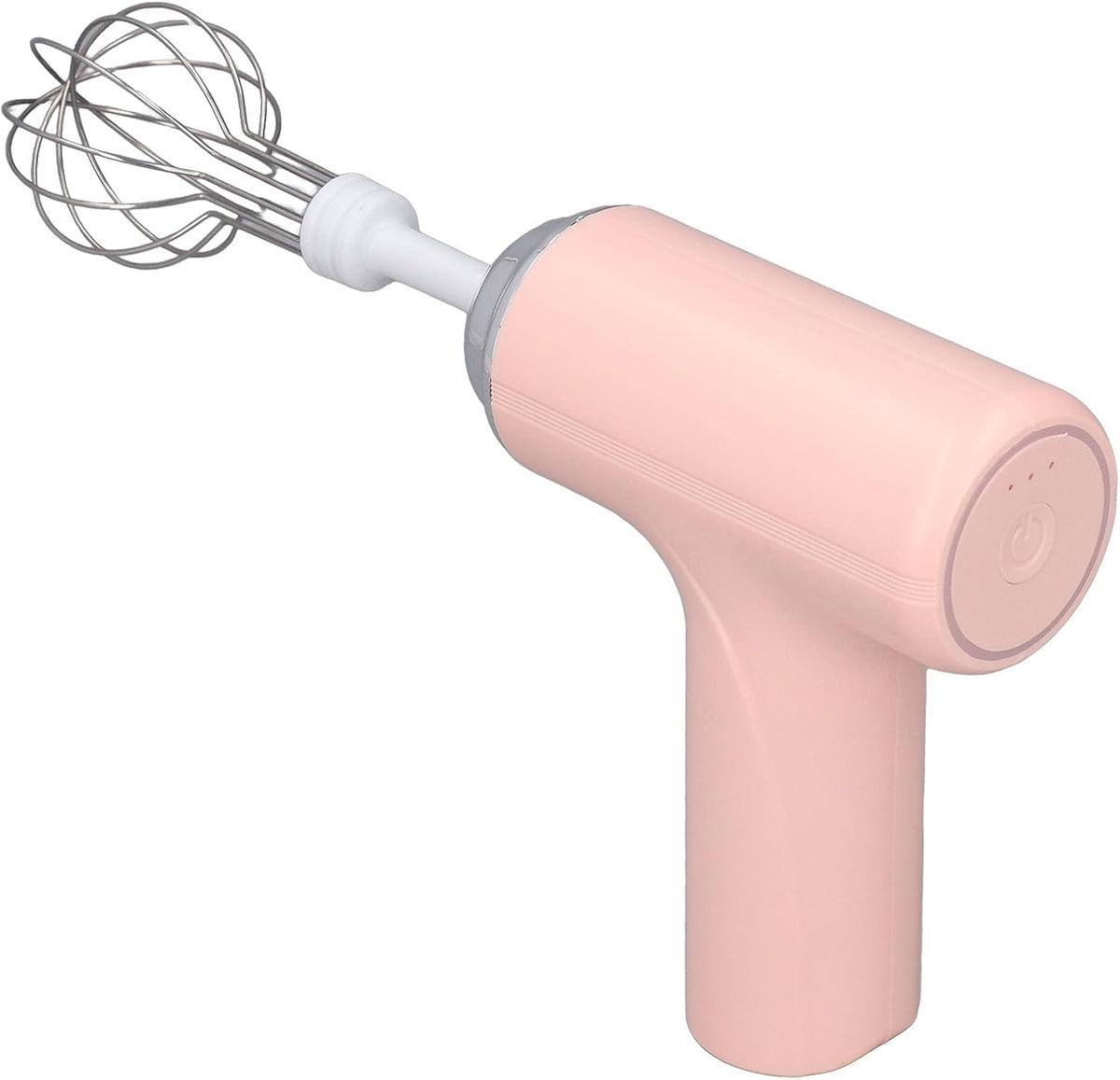 Electric Hand Whisk, 3 Speed Settings, 2 Interchangeable Whisks, Cordless Rechargeable, Pink