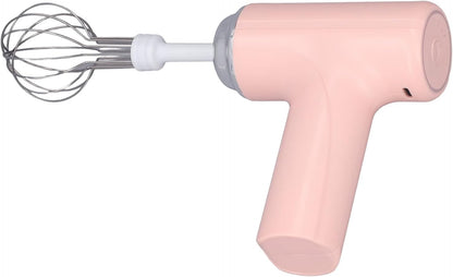 Electric Hand Whisk, 3 Speed Settings, 2 Interchangeable Whisks, Cordless Rechargeable, Pink