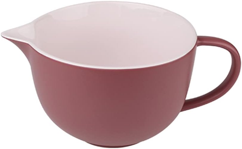 Contrast Color Kitchen Ceramic Mixing Bowl, 1 Quart Large Bowl, with Pouring Spout and Handle