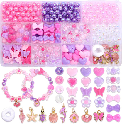 Assorted Beads Bracelet Making Kit Cute Flower Bead for Bracelets