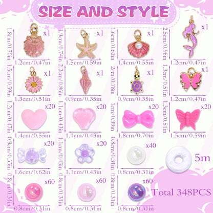 Assorted Beads Bracelet Making Kit Cute Flower Bead for Bracelets
