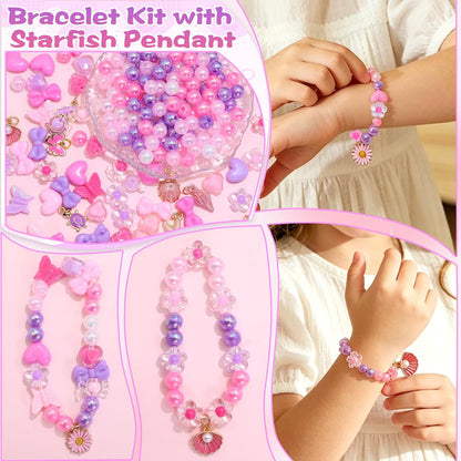 Assorted Beads Bracelet Making Kit Cute Flower Bead for Bracelets