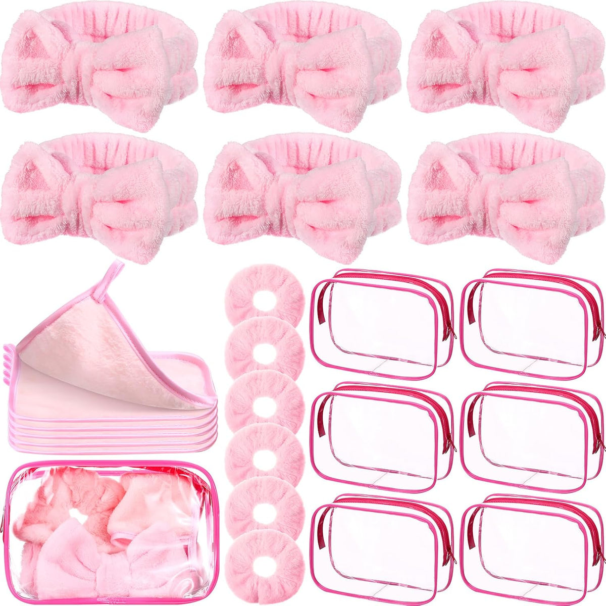 24 Pcs Sleepover Party Supplies for Women Spa Party Favor, Pink