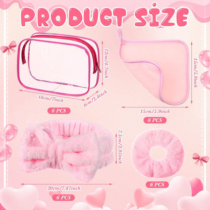 24 Pcs Sleepover Party Supplies for Women Spa Party Favor, Pink