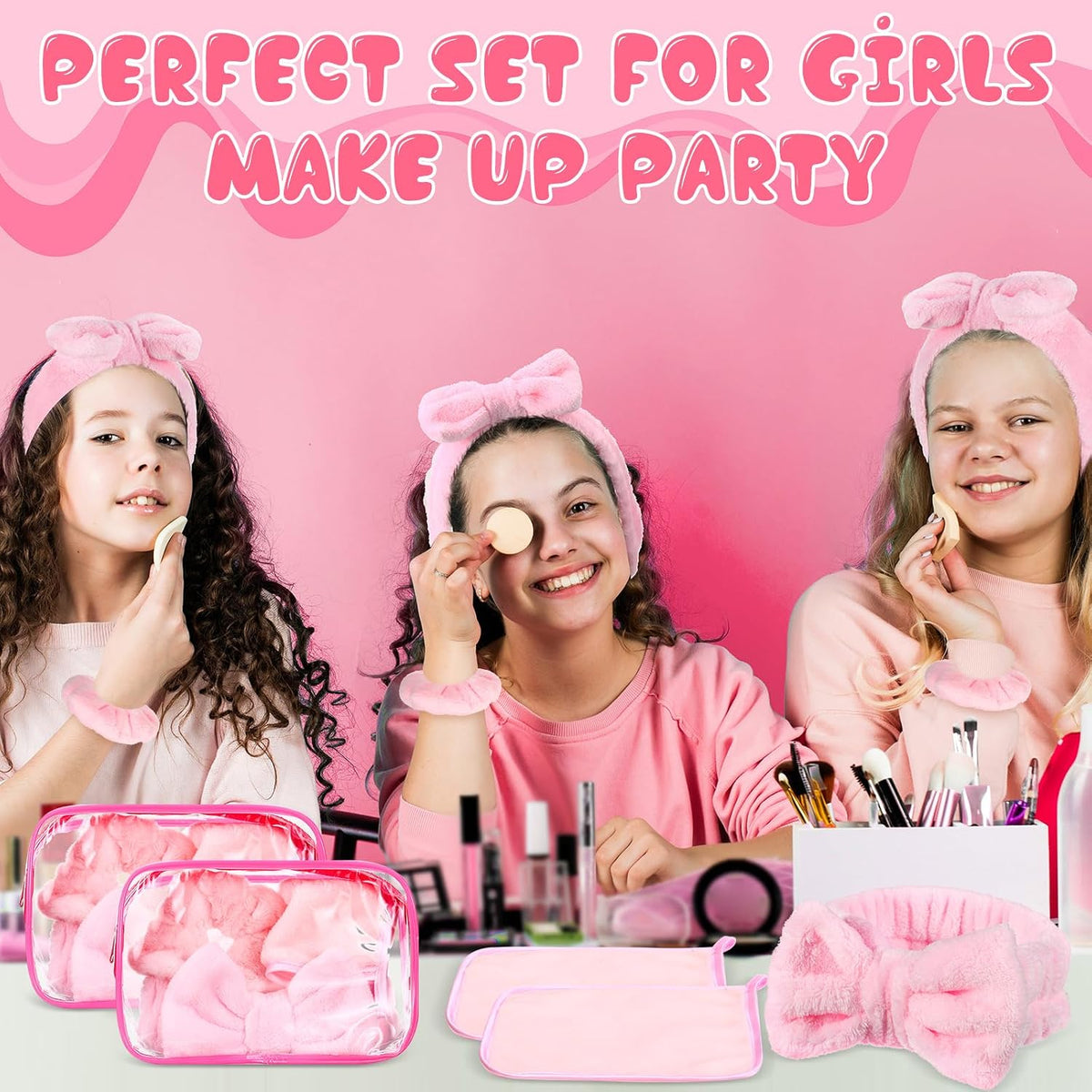 24 Pcs Sleepover Party Supplies for Women Spa Party Favor, Pink
