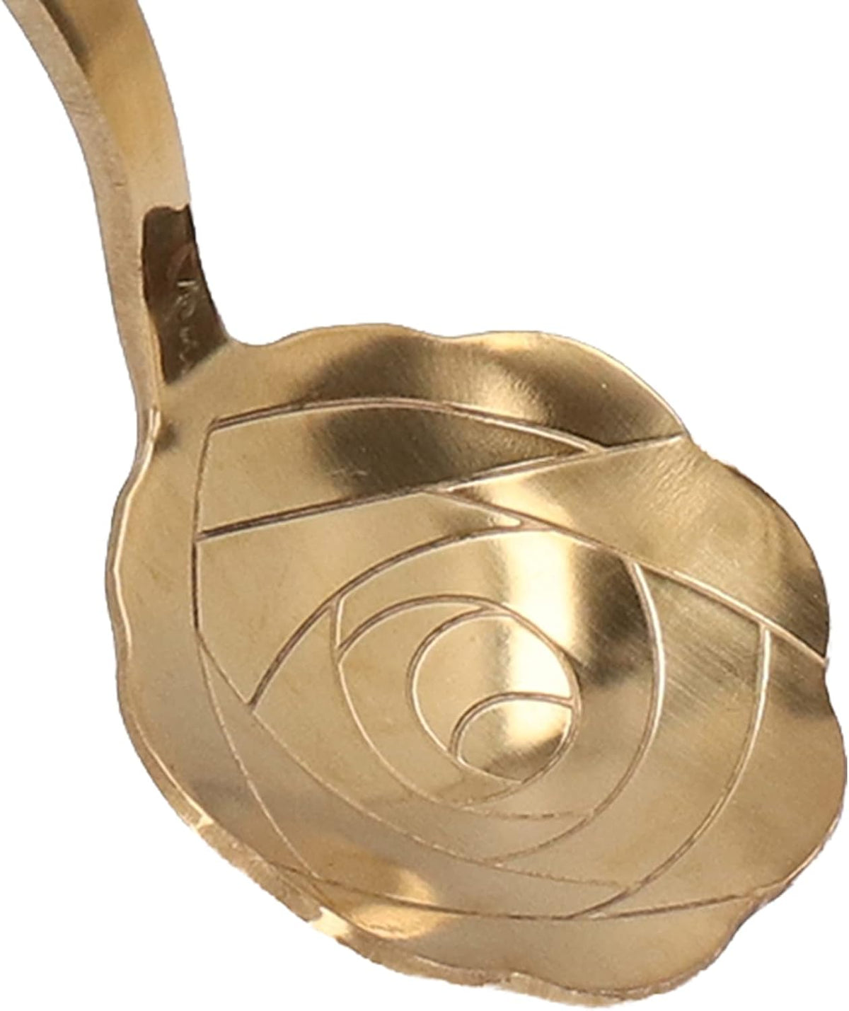 Rose Teaspoon, Golden Stainless Steel Teaspoon with Ceramic Flower Handle, 13cm, Fancy Dessert Spoons for Coffee, Tea, Ice Cream (Pink Handle)