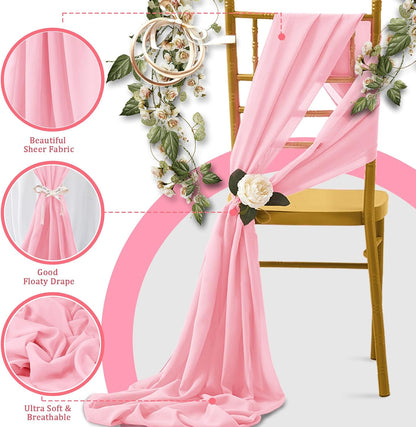 Light Pink Chiffon Table Runners 10FT, 29x120 Inches