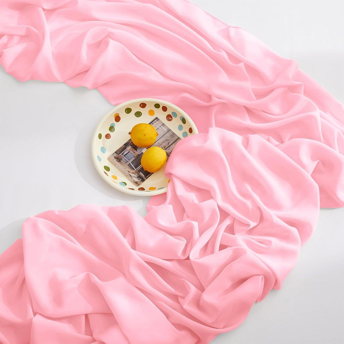 Light Pink Chiffon Table Runners 10FT, 29x120 Inches