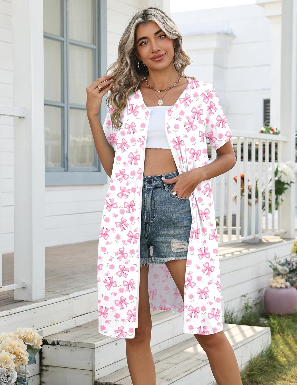 Zipper Robes for Women Short Knit Lightweight Bathrobe with Pockets