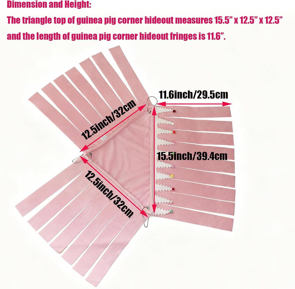 Guinea Pig Hideout,Pets Forest Cage Corner Hideout,Cage Accessories for Guinea Pig, Bunny, Chinchilla, Hamster, Rabbit and Other Small Pets, No Metal Fences (Pink,Medium)