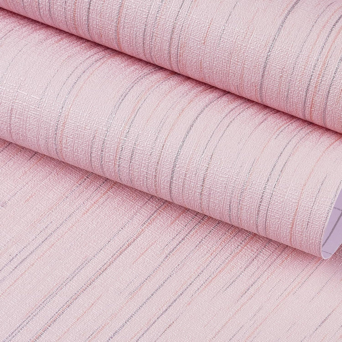 Grasscloth Peel and Stick Wallpaper Textured Pastel Pink Wallpaper Removable Pink Contact Paper for Cabinets Desk Self Adhesive Grass Cloth Fabric Wall Paper for Bedroom Bathroom 15.8"x78.8"