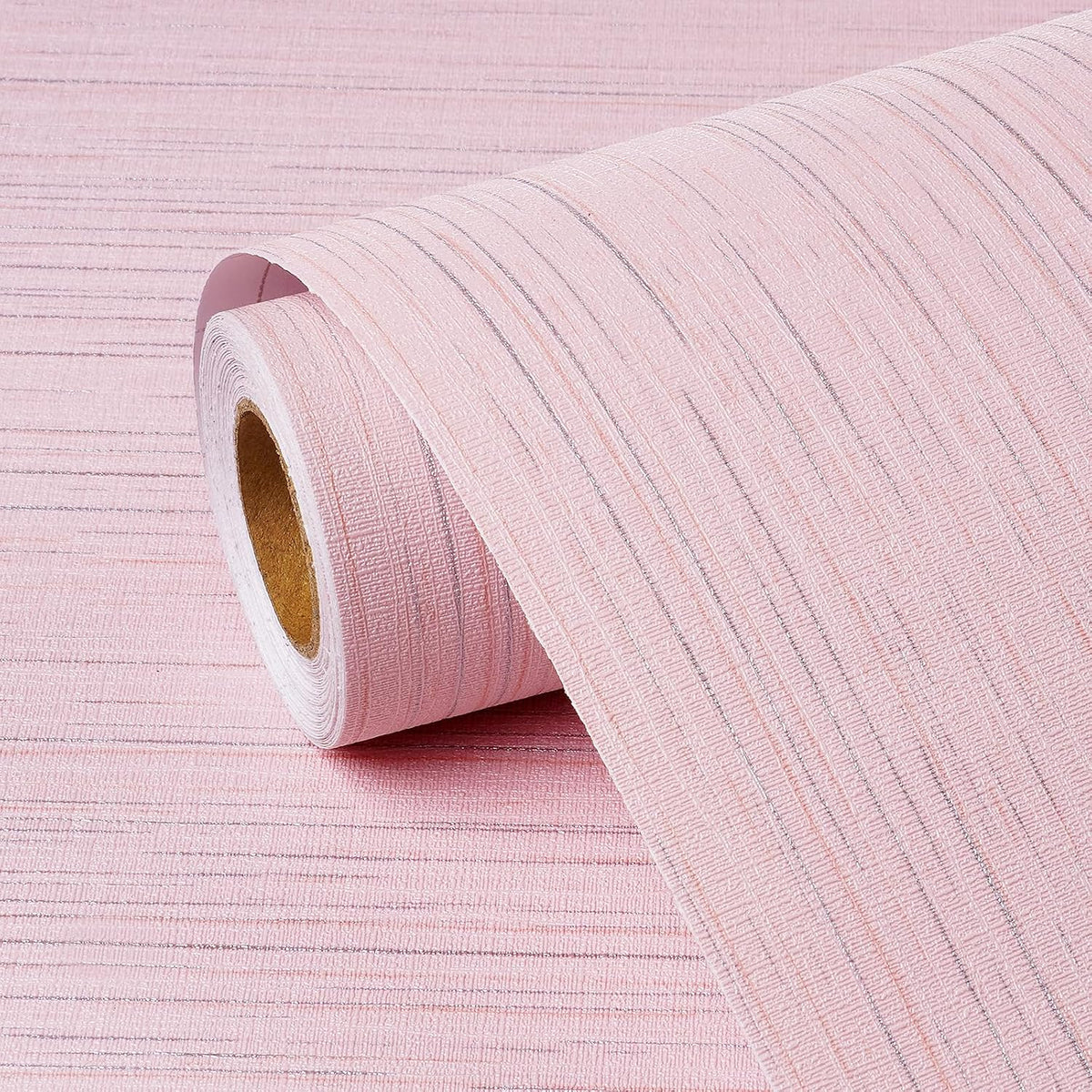 Grasscloth Peel and Stick Wallpaper Textured Pastel Pink Wallpaper Removable Pink Contact Paper for Cabinets Desk Self Adhesive Grass Cloth Fabric Wall Paper for Bedroom Bathroom 15.8"x78.8"