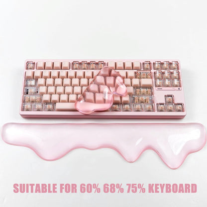 Gel Keyboard and Mouse Wrist Rest Set, Pink Wrist pad for Computer Keyboard