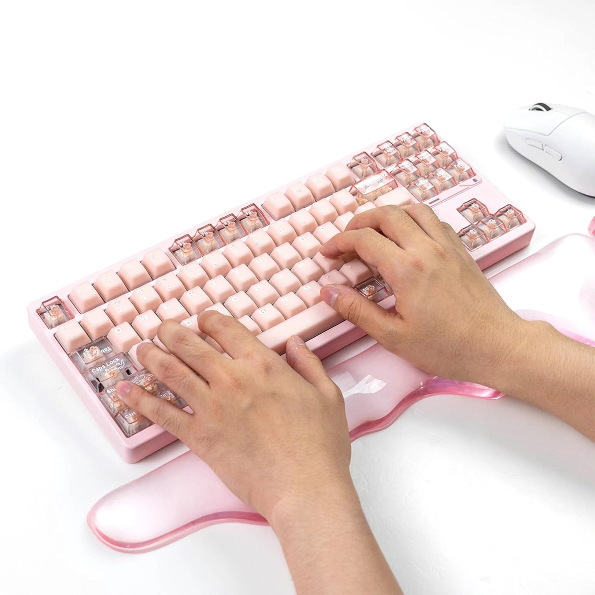 Gel Keyboard and Mouse Wrist Rest Set, Pink Wrist pad for Computer Keyboard