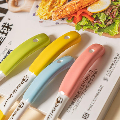 Soup Spoon Colorful Ceramic Ladle Chinese Spoons Heavy Duty Deep Porcelain Large, 1Pcs Ice Cream Scoop(Pink)