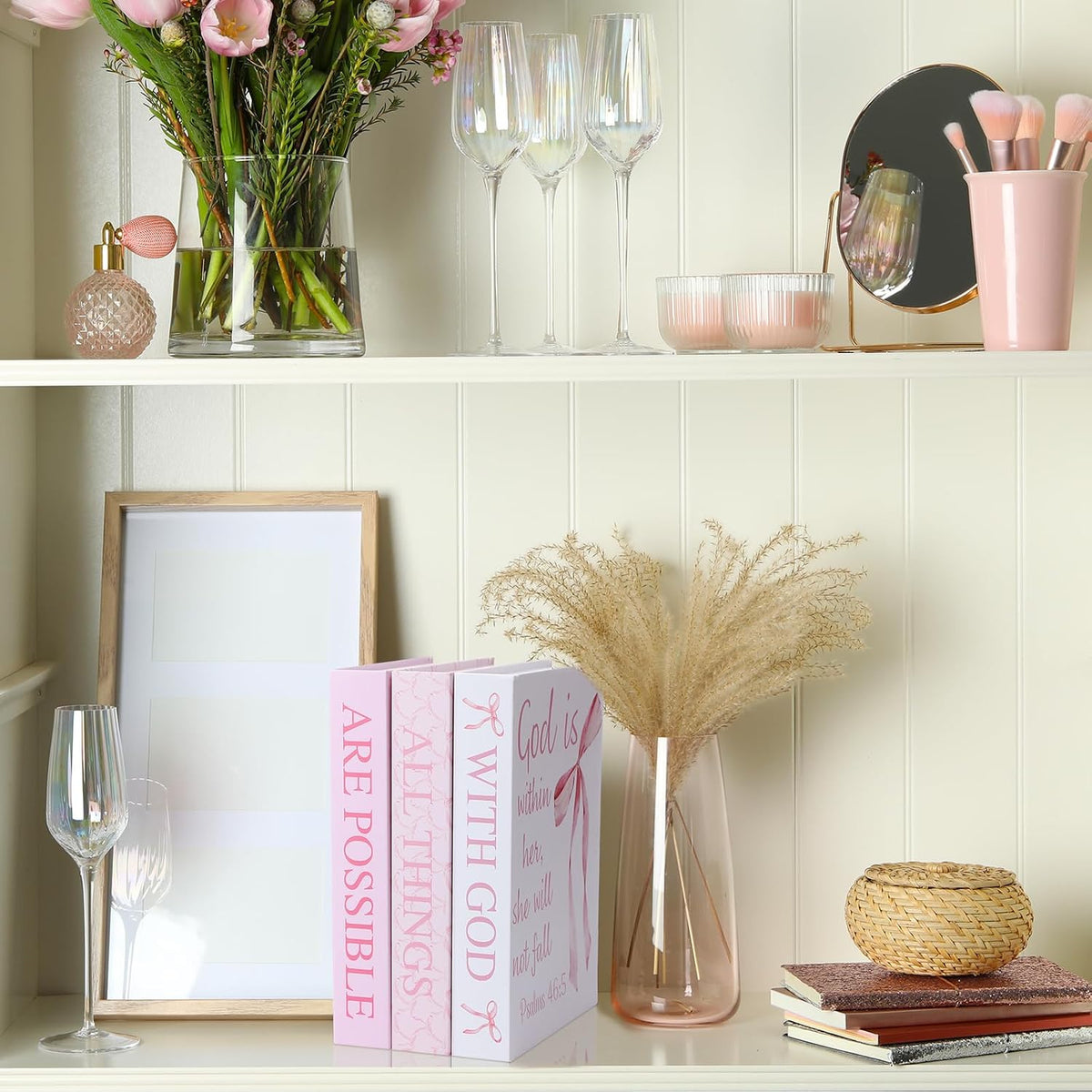 3 Pcs Pink Bow Decorative Books for Coquette Room Decor