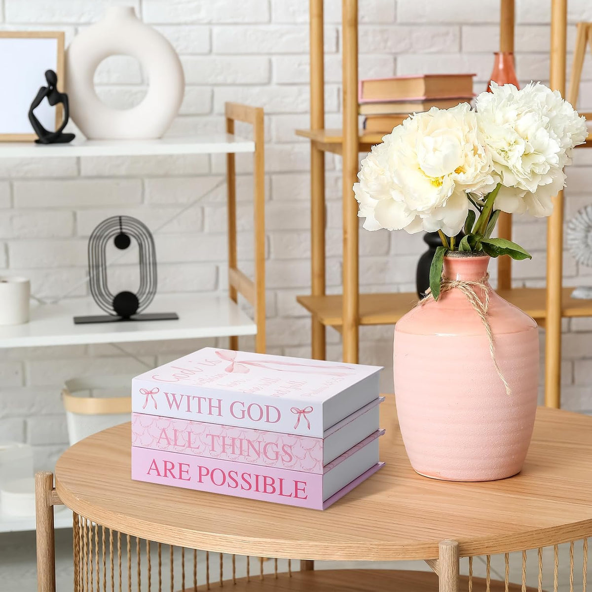 3 Pcs Pink Bow Decorative Books for Coquette Room Decor