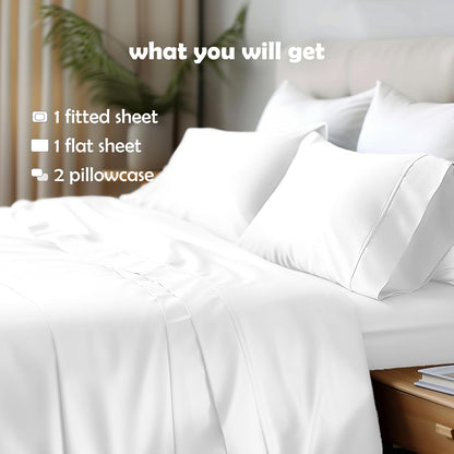 Bed Sheets Set with 4 Pieces, 1000 Thread Count, Percale, 100% Peruvian Pima Cotton, Alaska King Size Fits 19-22" Deep Pocket (Stripe, Peach)