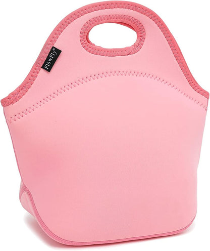 Neoprene Kids Lunch box Insulated Soft Bag Mini Cooler Thermal Meal Tote Kit for Boys, Girls,Men,Women,School,Work, Office, Pink