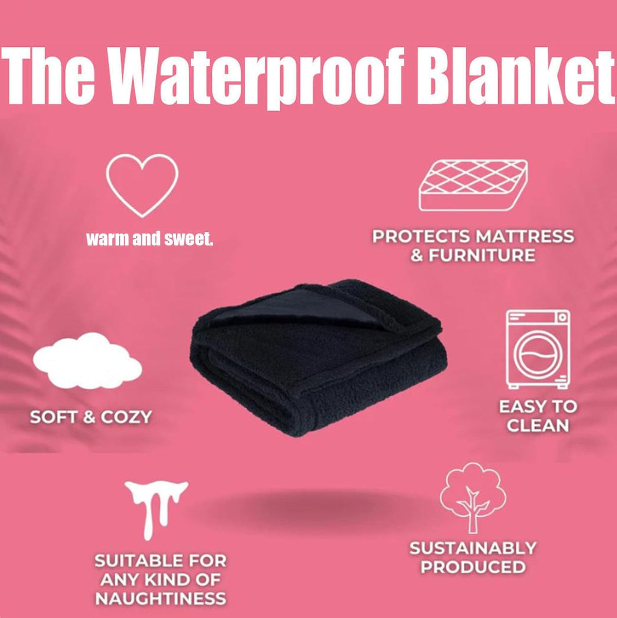 Waterproof Romance Blanket, The Waterproof Blanket, Couples Pet Blankets for Dog Cat (Pink,M (40 in * 57 in))