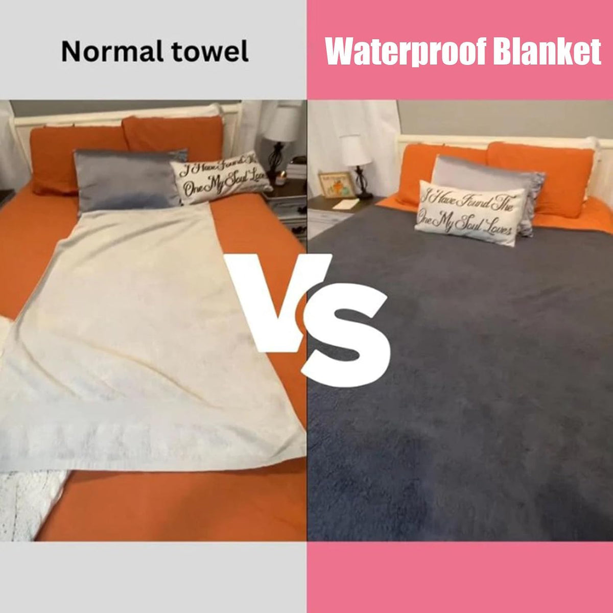 Waterproof Romance Blanket, The Waterproof Blanket, Couples Pet Blankets for Dog Cat (Pink,M (40 in * 57 in))