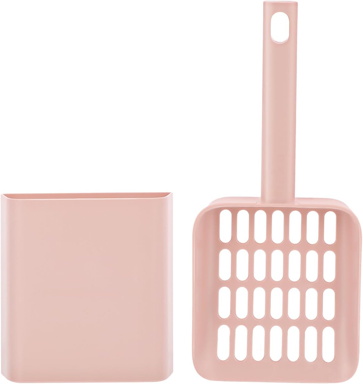 Totority Cat Litter Scoop with Holder 9.25 Inch Wide Mouth Lightweight Pet Litter Shovel for Small to Large Cats Easy Cleaning with Hanging Hole Storage