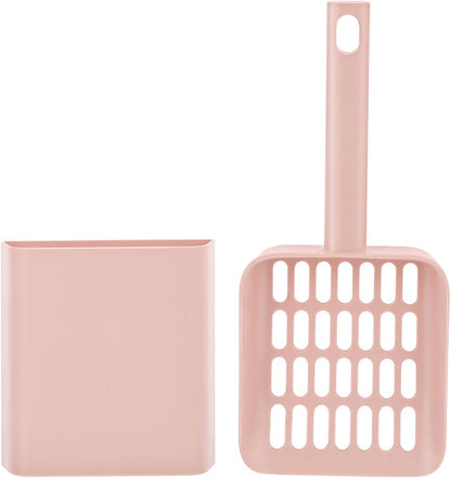 Totority Cat Litter Scoop with Holder 9.25 Inch Wide Mouth Lightweight Pet Litter Shovel for Small to Large Cats Easy Cleaning with Hanging Hole Storage