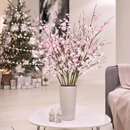 12 Pcs Cherry Blossom Branches 39” Pink Artificial Cherry Blossom Long Stems Faux Cherry Blossom Flowers Arrangements for Vase Home Wedding Anniversary Table Spring Decor