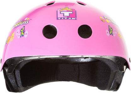 Flower Princess Pink Helmet 11-Vent Multi-Sport Skateboard and BMX, Youth Size Small