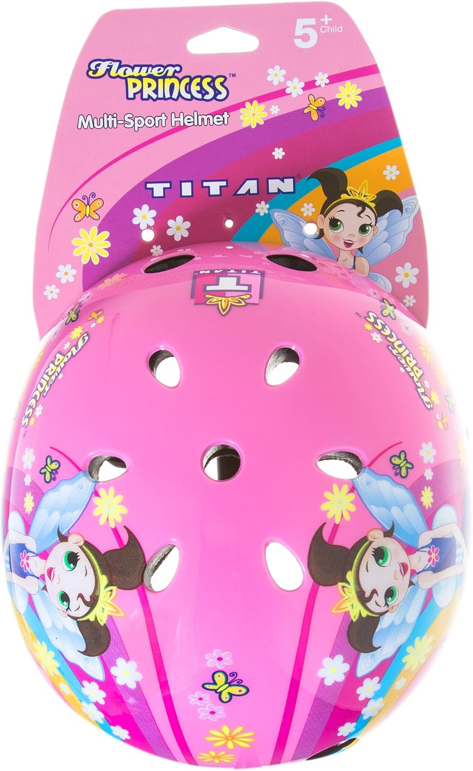 Flower Princess Pink Helmet 11-Vent Multi-Sport Skateboard and BMX, Youth Size Small