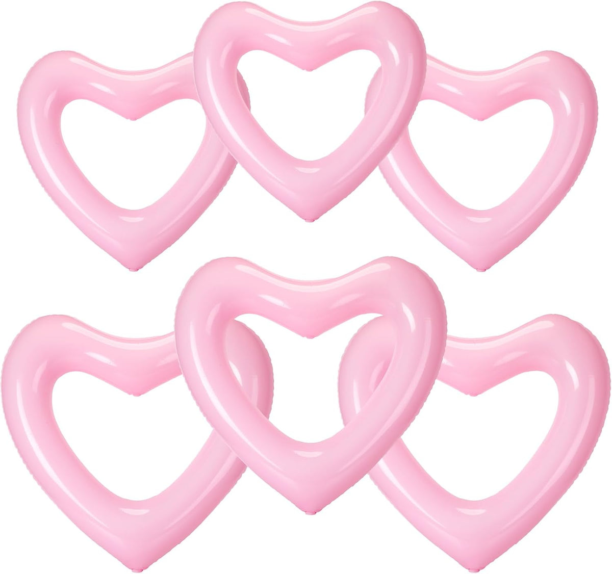 6 Pack Heart Pool Float Bachelorette Party, Pink