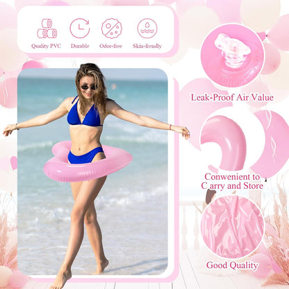 6 Pack Heart Pool Float Bachelorette Party, Pink