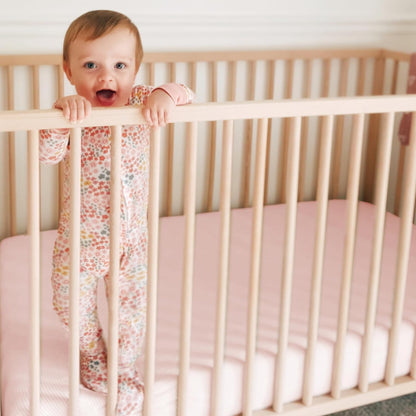 Unisex-Baby Fitted Crib Sheets Set Standard Mattress, 100% Organic Cotton Baby Boys, Girls, Neutral, 1 Pack - Jumbo Leaf Sage, One Size