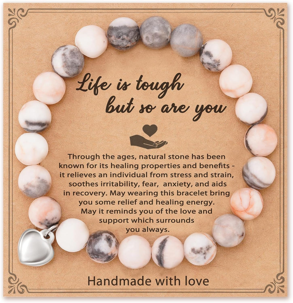 Get Well Soon Gifts, Natural Stone Amethyst Bracelet for Women Men